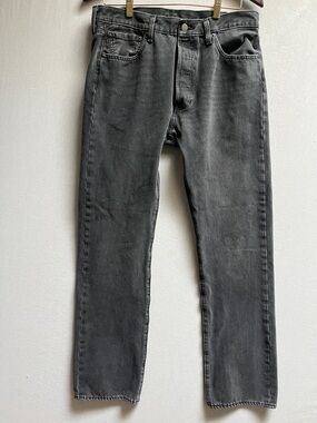 Levi's 501 Original Fit Black Denim Button Fly Straight Leg Jeans Men's Sz 34